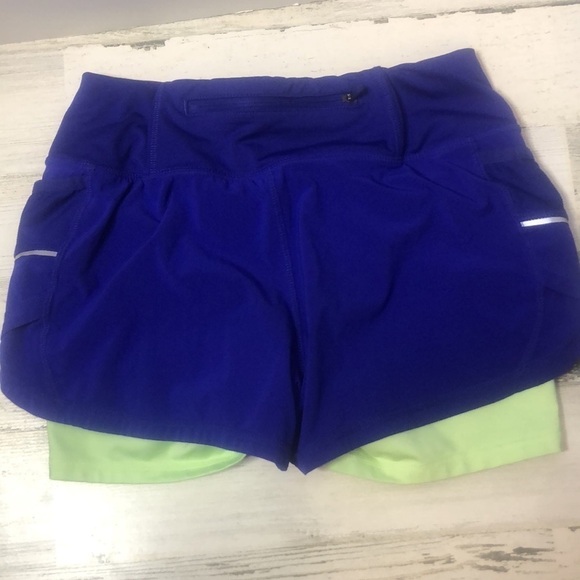 Athleta Shorts Purple Green Running Shorts Athletic Exercise XS - Picture 4 of 8